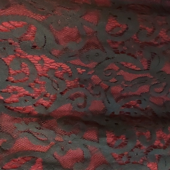Ann Taylor Burgundy Lace Overlay Sweater - Picture 5 of 9